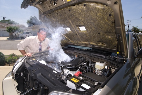 Overheating car